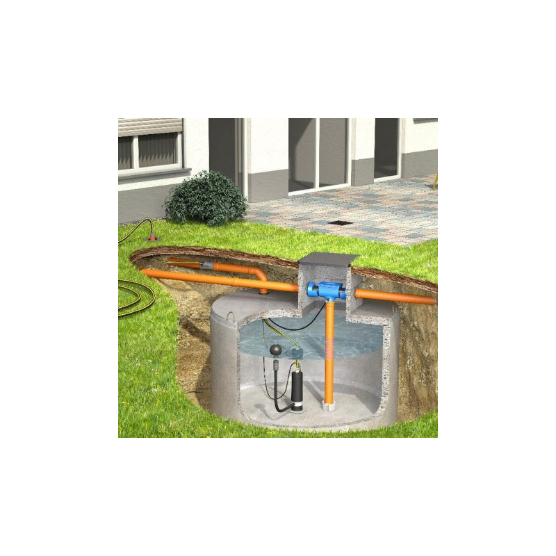 Regenwaterfilter inline compact BETON SET (voor beton regenwaterputten)