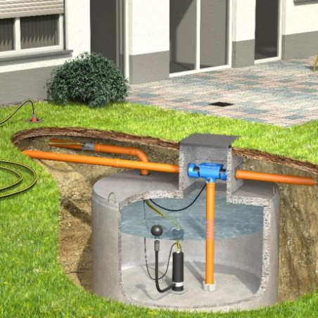 Regenwaterfilter inline compact BETON SET (voor beton regenwaterputten) Regenwaterfilter inline compact BETON SET (voor beton regenwaterputten)