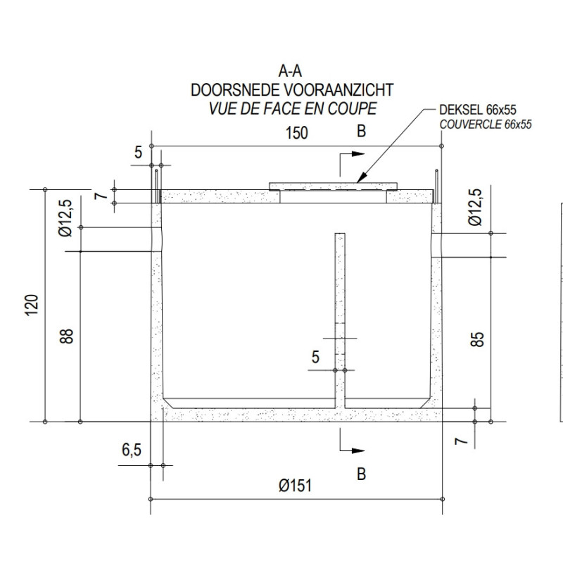 Fosse septique 1 500 L en béton - 4 EH