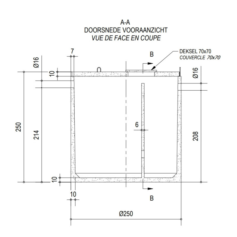 Fosse septique 10 000 L en béton - 33 EH