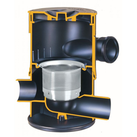 Cycloon filter WFF100 MET opzetstuk voor regenwatertanks Cycloon filter WFF100 MET opzetstuk voor regenwatertanks