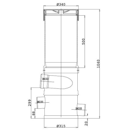 Cycloon filter WFF100 MET opzetstuk voor regenwatertanks Cycloon filter WFF100 MET opzetstuk voor regenwatertanks
