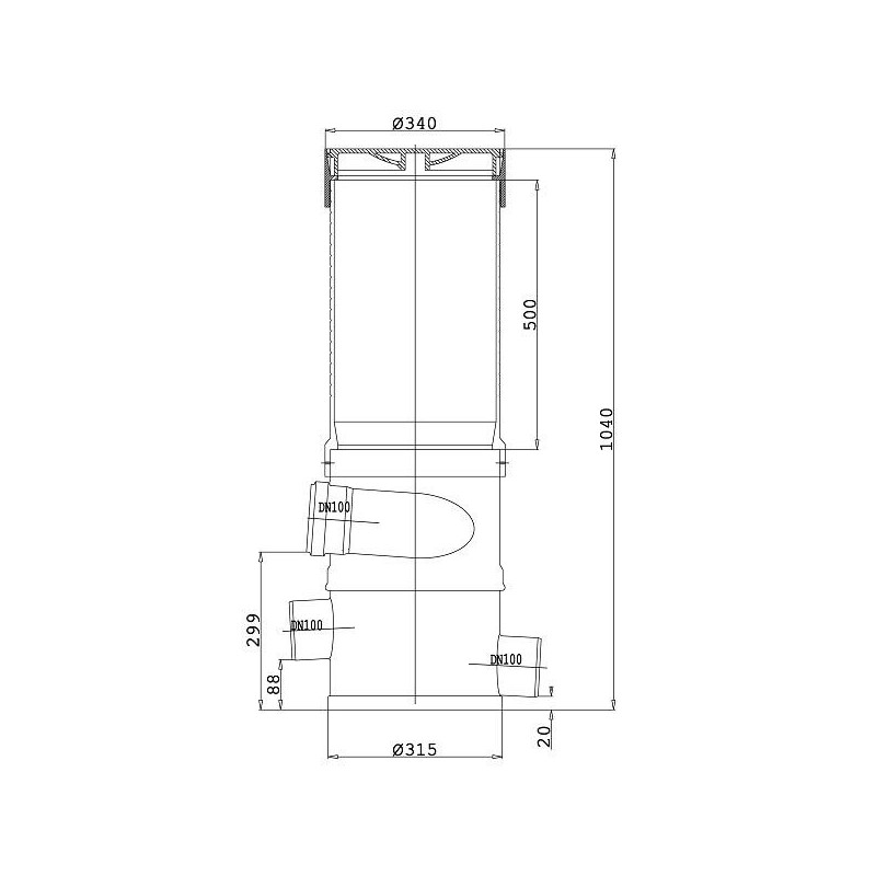Cycloonfilter WFF 100 ZONDER opzetstuk voor regenwatertanks