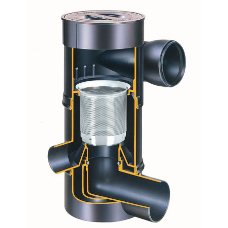 Cycloon filter WFF150 MET opzetstuk voor regenwatertanks Cycloon filter WFF150 MET opzetstuk voor regenwatertanks