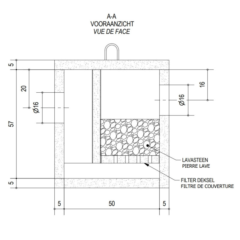 Filtre à eau de pluie pour citerne en béton (pour surface de toiture jusqu'à 200 m2)