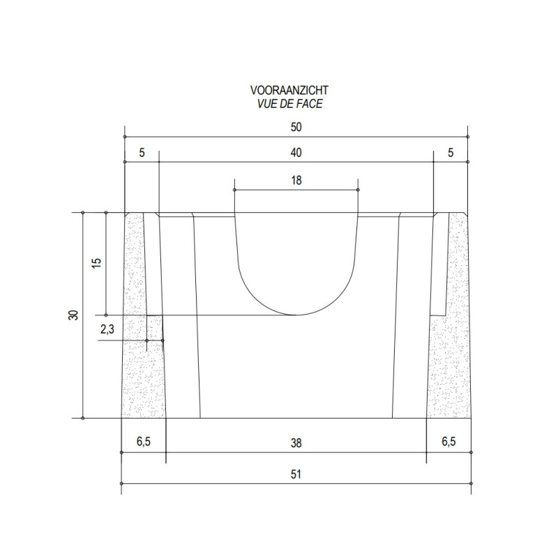 Rehausse pour citernes en béton (L 50 x H 30 x Pr 50 cm)