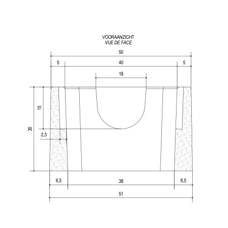 Rehausse pour citernes en béton (L 50 x H 30 x Pr 50 cm)