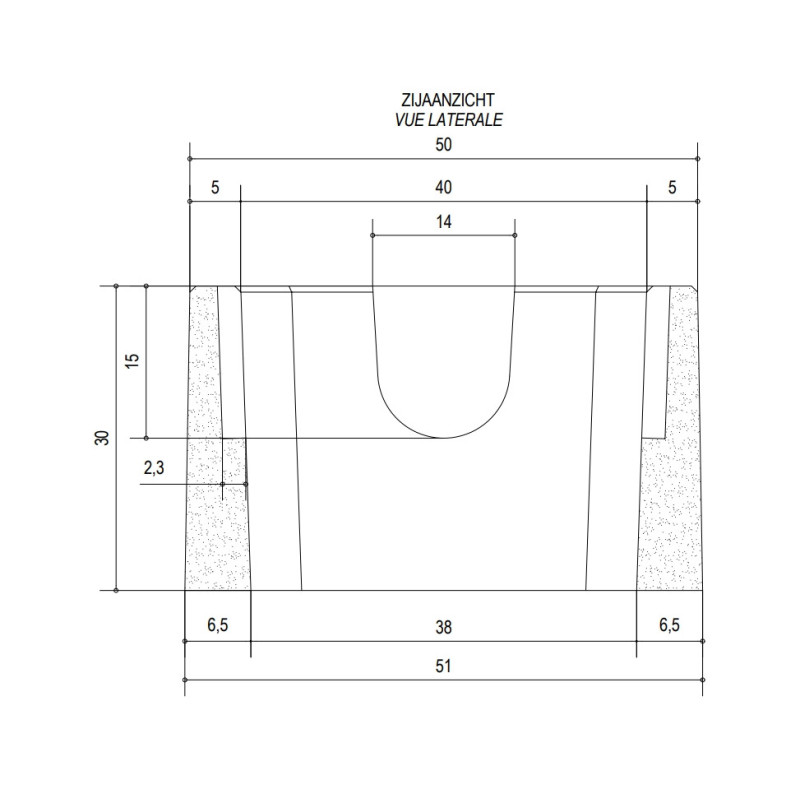 Rehausse pour citernes en béton (L 50 x H 30 x Pr 50 cm)