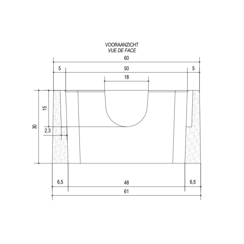 Rehausse pour citernes en béton (L 60 x H 30 x Pr 60 cm)