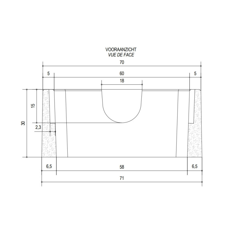 Rehausse pour citernes en béton (L 70 x H 30 x Pr 70 cm)