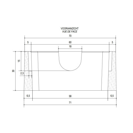 Rehausse pour citernes en béton (L 70 x H 30 x Pr 70 cm)