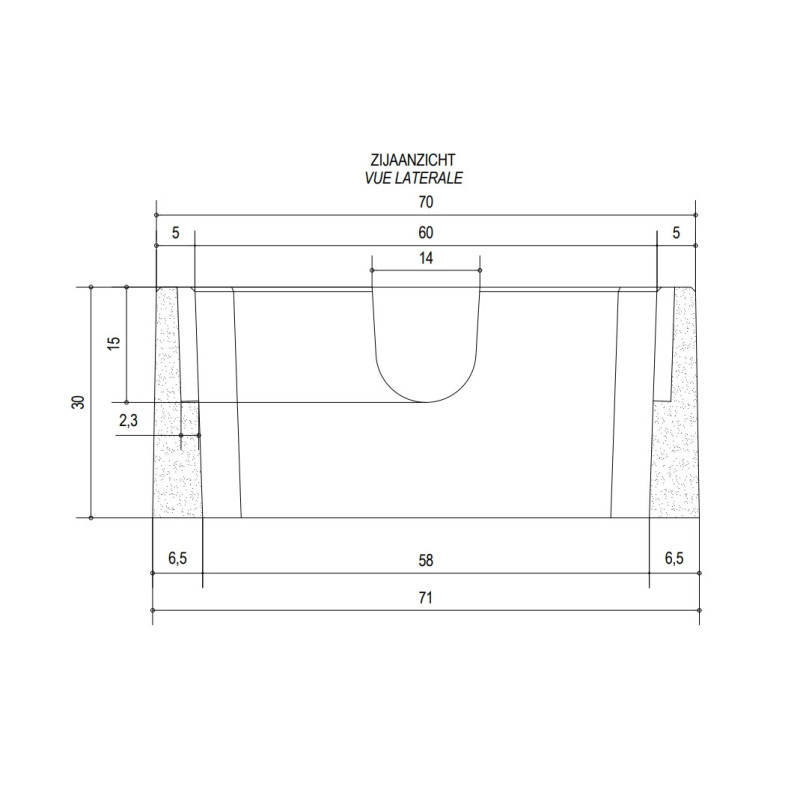 Rehausse pour citernes en béton (L 70 x H 30 x Pr 70 cm)