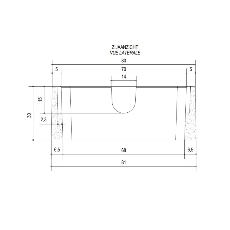 Rehausse pour citernes en béton (L 80 x H 30 x Pr 80 cm)