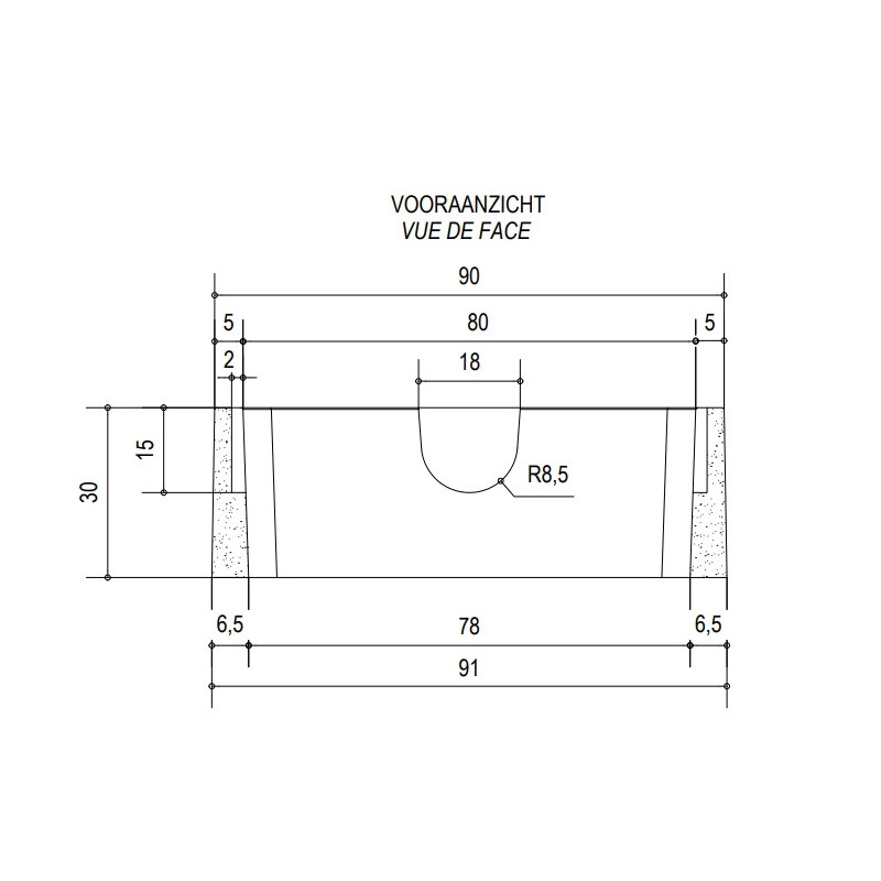 Rehausse pour citernes en béton (L 90 x H 30 x Pr 90 cm)