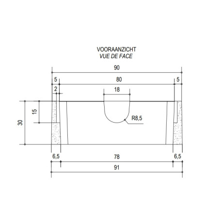 Rehausse pour citernes en béton (L 90 x H 30 x Pr 90 cm)