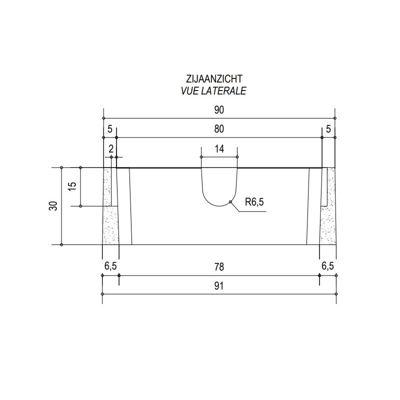 Rehausse pour citernes en béton (L 90 x H 30 x Pr 90 cm)