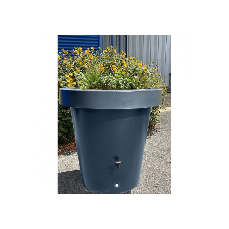 Pot de fleurs (récupérateur d'eau de pluie et carré de plantation) - coloris anthracite