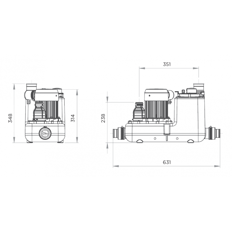 Sanicom 1 - station de relevage pour eaux grises jusqu'à 90° C (cuisines de restaurants etc...)