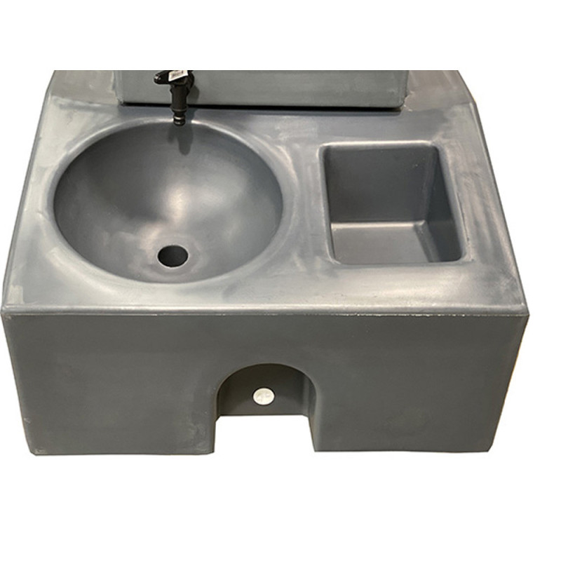 Station de lavage pour les mains avec petit lave main - coloris gris anthracite