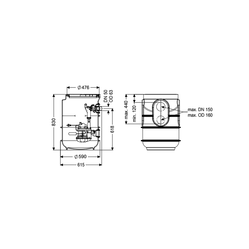 Station relevage Aquapump Small Mono, Basic, GTF 1250