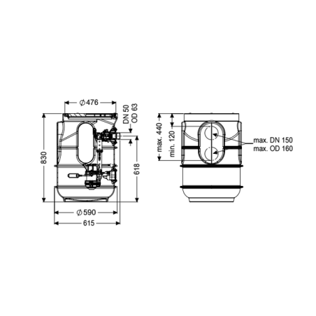 Station relevage Aquapump Small Mono, Basic, GTF 600