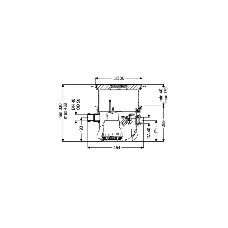 Poste de relevage Minilift S KTP 300-S1, Dalle, noir