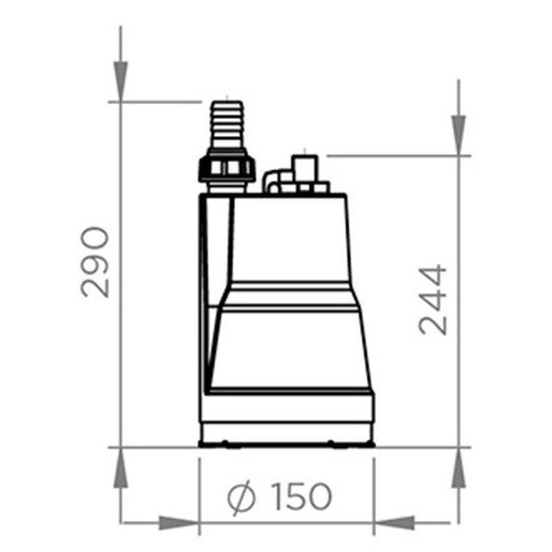 Pompe Sanipuddle + (pour eau claire) - ne laisse que 1 mm d'eau