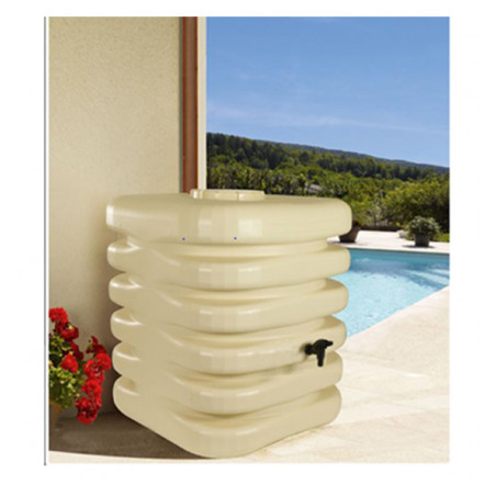 Récupérateur 1 000 L d'eau de pluie CUBIQUE - coloris beige