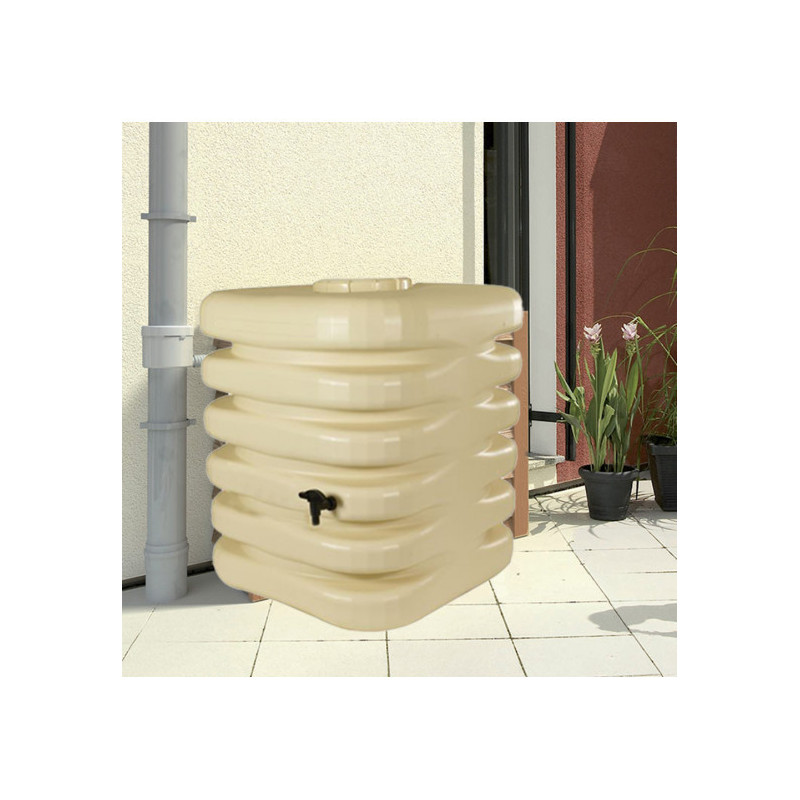 Récupérateur 1 000 L d'eau de pluie CUBIQUE - coloris beige