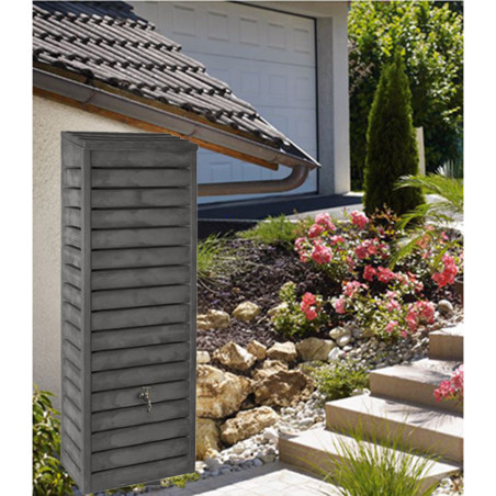 Récupérateur  d'eau de pluie mural 300 L FORESTIER - coloris anthracite