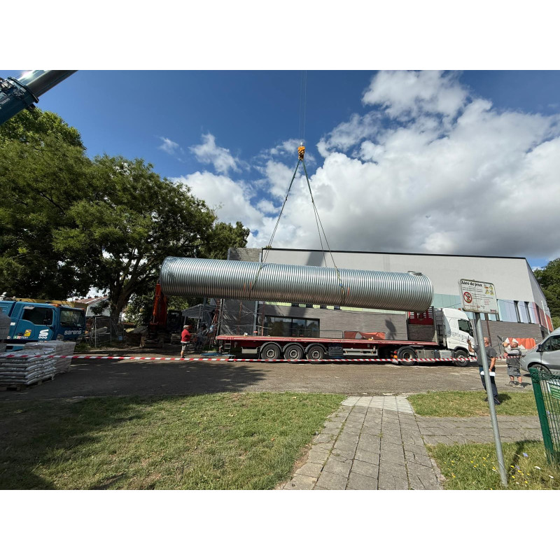 Citerne de 60 000 L pour eau de pluie produite en acier galvanisé S 250GD Z 725