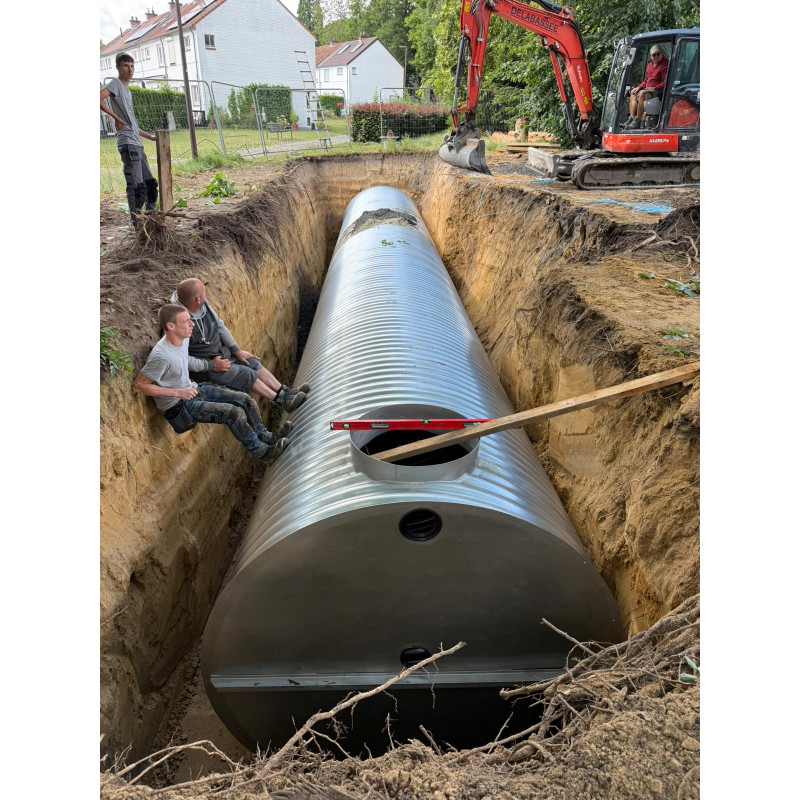 Citerne de 60 000 L pour eau de pluie produite en acier galvanisé S 250GD Z 725