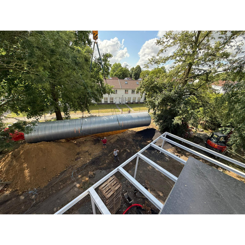 Citerne de 60 000 L pour eau de pluie produite en acier galvanisé S 250GD Z 725