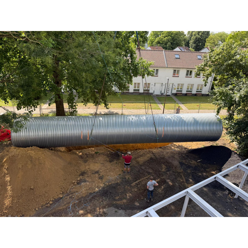 Citerne de 60 000 L pour eau de pluie produite en acier galvanisé S 250GD Z 725
