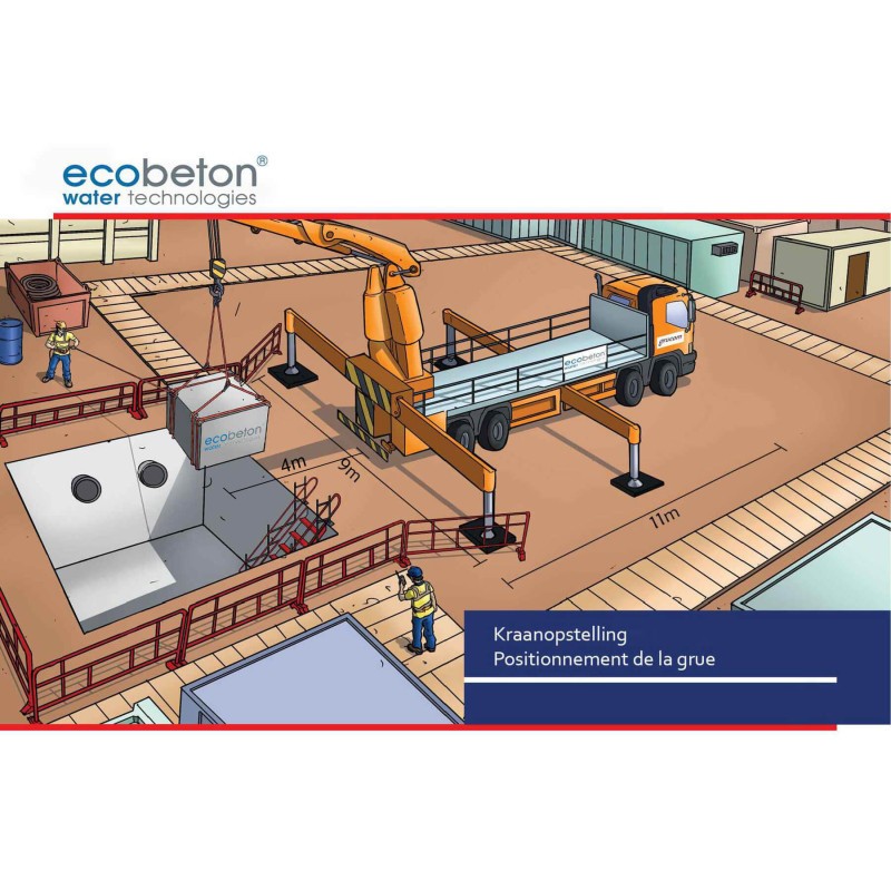 Citerne d'eau de pluie en béton WATER ECO RESERVE 10 000 L et ralent. de débit - (livré et déchargé partout en Belgique)  - B125