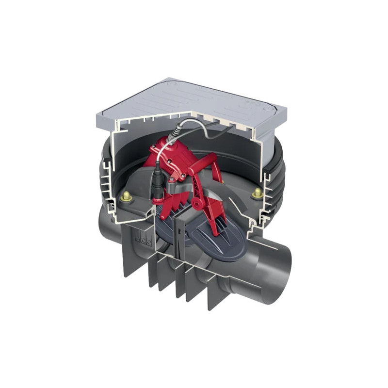 Dispositif anti refoulement automatique QUATRIX K 3F DN 160 - 620371 (version encastrée avec cheminée et couvercle d'accès)