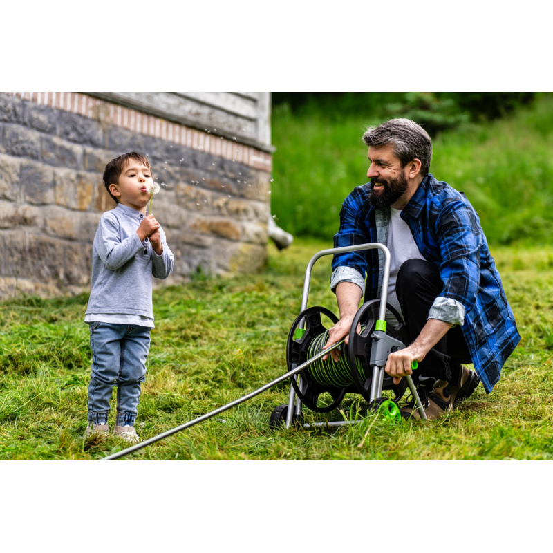 Dévidoir sur roues en métal pour tuyau EXP de 60 & 40 mètres - S101610215