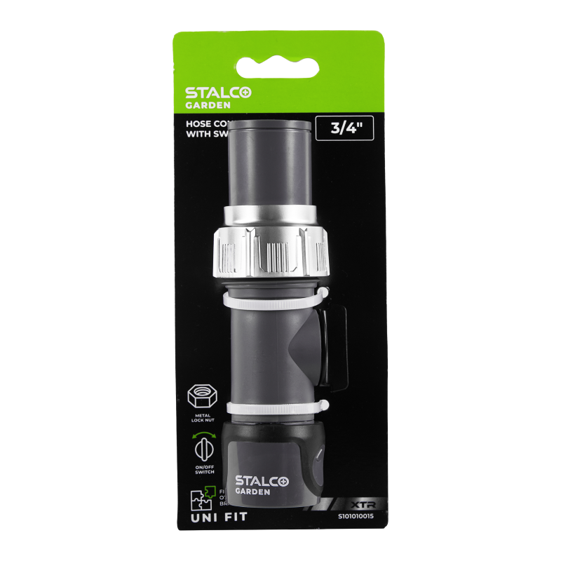 Raccord de tuyau avec vanne  1/2” XTR STALCO GARDEN - S101010012