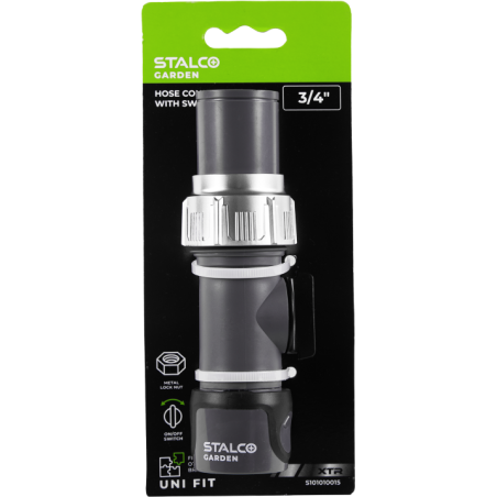 Raccord de tuyau avec vanne  1/2” XTR STALCO GARDEN - S101010012