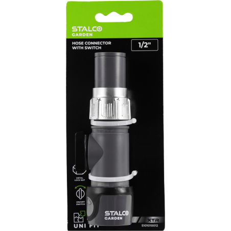 Raccord de tuyau avec vanne  1/2” XTR STALCO GARDEN - S101010012